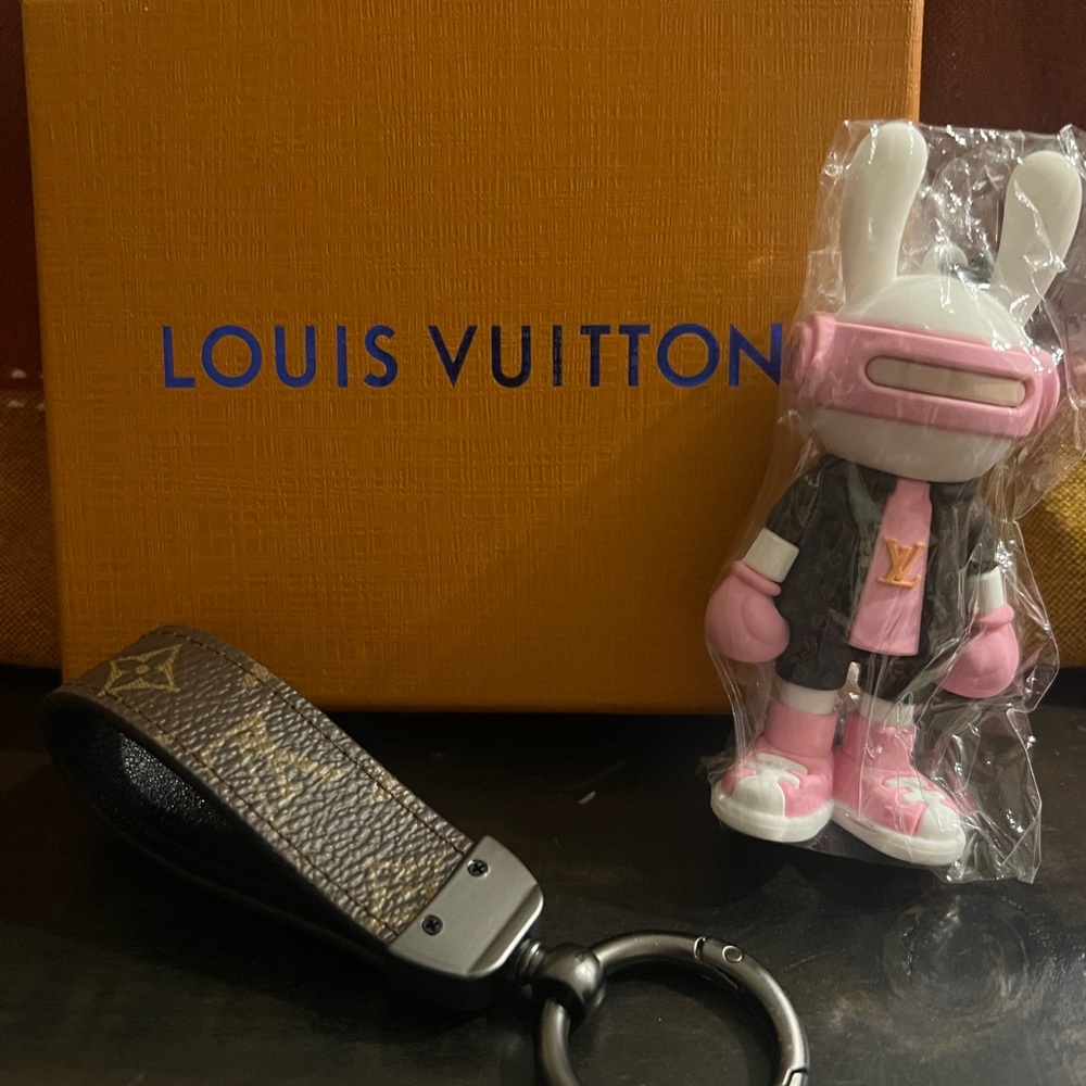 Custom Louis Vuitton Bunny Keychain Pink